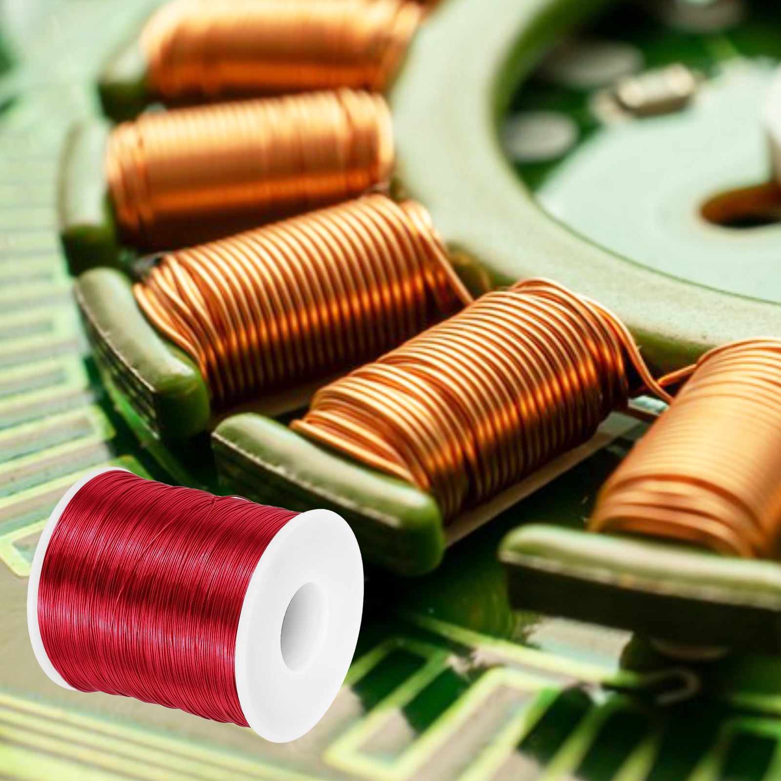 Uxcell 26 AWG Magnet Wire, 26 Gauge Enameled Copper Wire, 1 lb Magnetic Coil Wire for Transformer, Motor, Electric, 155C(311F)