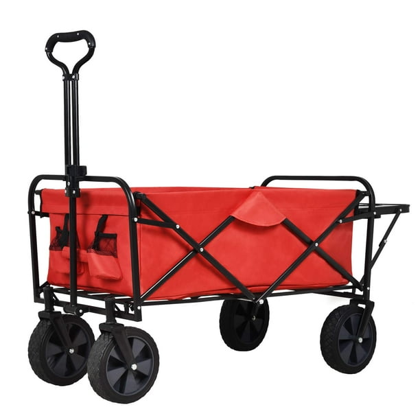 SUNCOO Folding Push Wagon Cart, Collapsible Outdoor Utility Camping