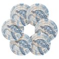 thumbnail image 2 of Haosy Set of 6 Drink Woven Coaster with Holder Heat Resistant Non-Slip Bar Coasters 4 Inches Watercolor Turtle Jellyfish, 2 of 7