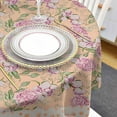 thumbnail image 4 of Spring Floral Round Tablecloth 60 Inch - Waterproof Fabric Table Cloth Protector, Pink Summer Botanical Polka Dot Rustic Tablecloths Washable Table Cover for Kitchen Banquet Coffee Table, 4 of 6