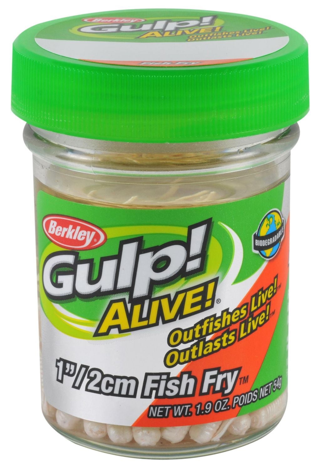 Berkley GAJFF1-LG Gulp! Alive! Fish Fry, 1", 1.9oz, Luma Glow, Gulp! Alive! Fish Fry, Luma Glow