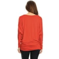 thumbnail image 3 of Women's Boat Neck 3/4 Dolman Sleeve Basic Top Regular & Plus Size Made in USA, 3 of 3