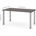 thumbnail image 3 of Bestar 60" Engineered Wood Writing Desk in Bark Gray, 3 of 3