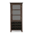 thumbnail image 3 of Simpli Hoe Avalon 12-Bottle SOLID WOOD 22-inch-Wide Contemporary High Storage Wine Rack Cabinet in Dark Tobacco Brown, 3 of 9