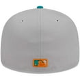 thumbnail image 4 of Men's New Era Gray/Teal Boston Red Sox  59FIFTY Fitted Hat, 4 of 6