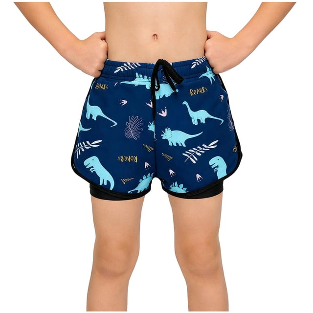 Odeerbi 5-14 Años Niños Lindos Pantalones de Natación Con Compresión Forrado Pantalones Cortos de Playa Secos Rápidos Con Bolsillos Pantalones Cortos de La Cintura Elástica