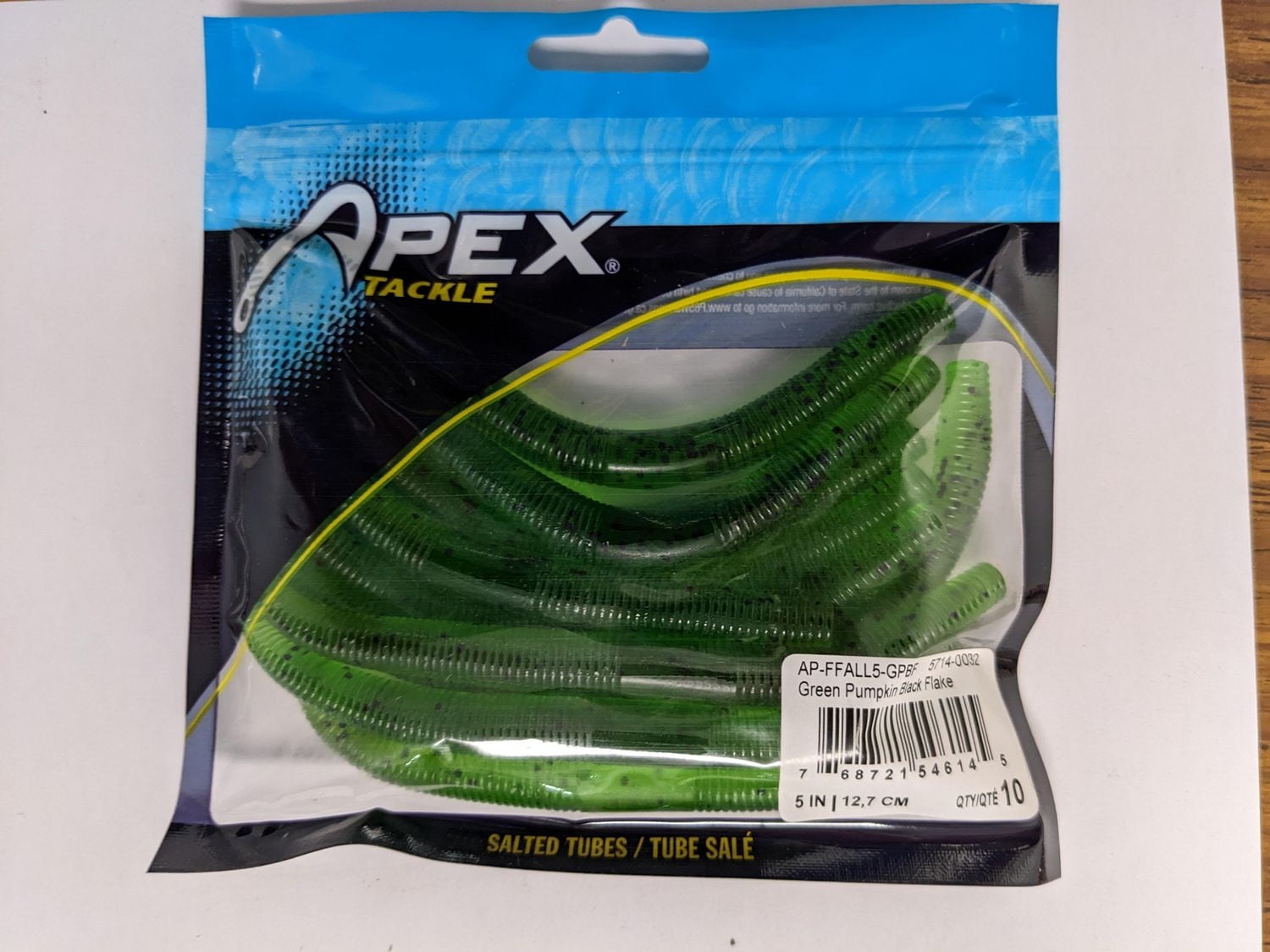 Apex AP-FFALL5-GPBF Free Faller Green Pumpkin Black Flake 5" (10 pack)