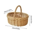 thumbnail image 3 of Wicker Picnic Basket with Handle,Woven Rattan Storage Basket for Easter,Garden Harvest,Vegetables,Fruits, Candy,Portable Hamper for Organizing,Wedding,Toy,Flower,Outdoor Picnicking Home Decor, 3 of 8