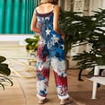 thumbnail image 3 of Iaqnaocc 4th of July Womens Jumpsuit Patriotic American Flag Stars Striped Sleeveless Jumpsuits Rompers Freedom Adjustable Strap Jumpsuits 1776-2026 Trendy Wide Leg Jumpers Blue S, 3 of 4