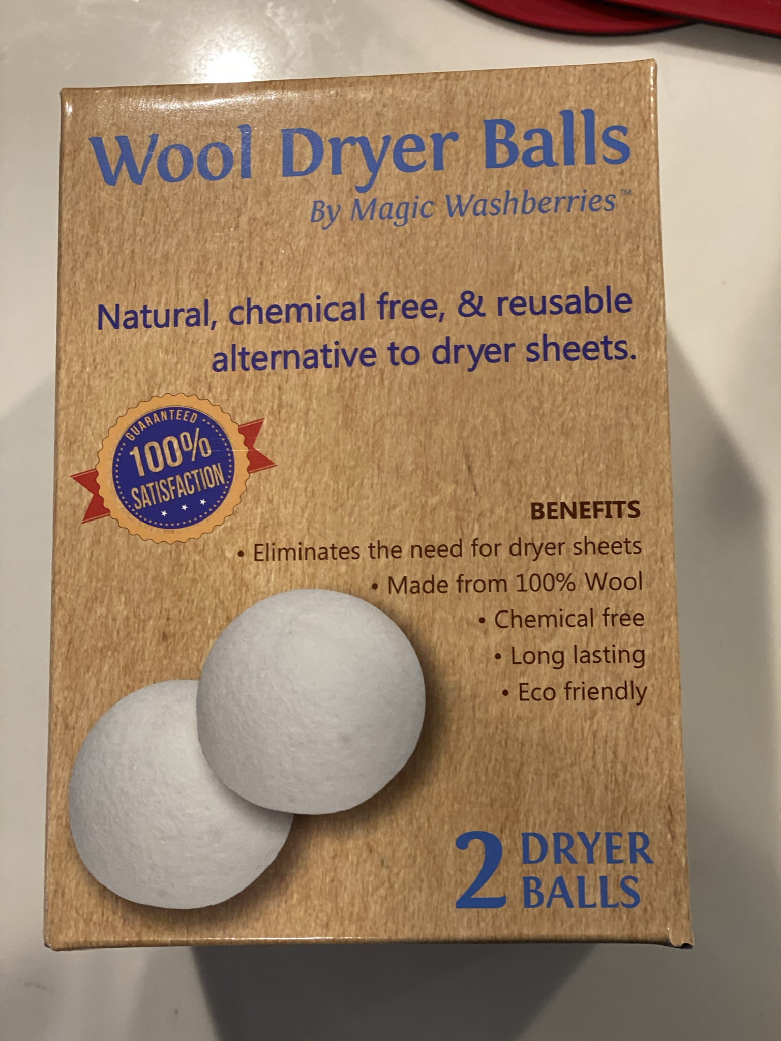 Wool Dryer Balls, By Magic Washberries ,Natural Chemical Free and reusable Alternative to Dryer Sheets