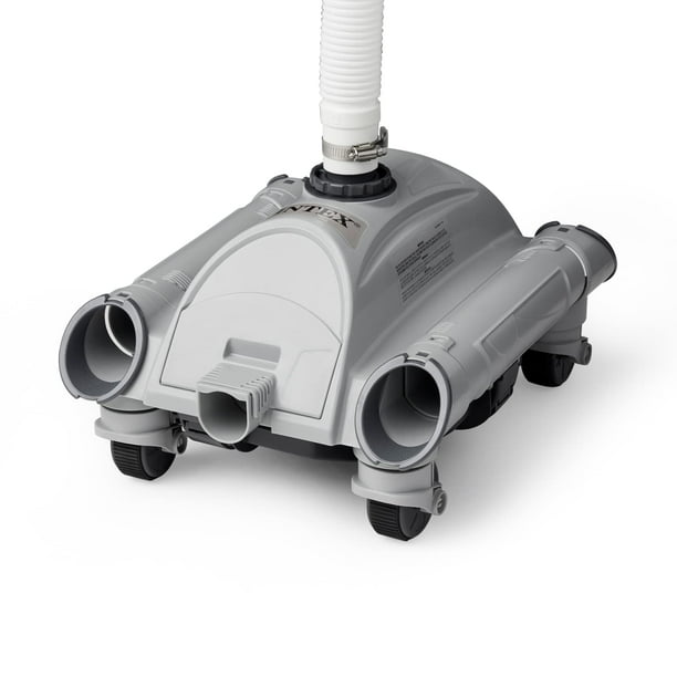 Limpiador de piscinas Intex 28001E sobre el suelo con manguera de 6,5 m