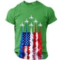 thumbnail image 2 of Mens American Flag Shirts 4th of July T-Shirt USA Flag Patriotic Short Sleeve Memorial Day Tops 1776-2026 Print Tees 2026 Green L, 2 of 4