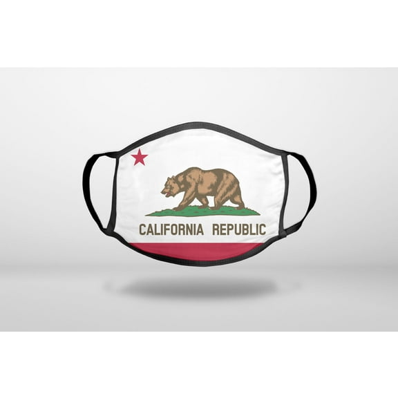 California State Flag - 3-Ply Reusable Soft Cloth Face Covering, Unisex, Cotton Inner Layer