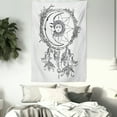 thumbnail image 3 of Mystic Tapestry, Tribal Ethnic Dreamcatcher Feathers with Sun and Moon Inside Cosmos Artsy Image, Wall Hanging for Bedroom Living Room Dorm Decor, 40W X 60L Inches, Black White, by Ambesonne, 3 of 5