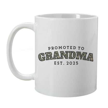 GiftsForYouNow Promoted to Grandma Ceramic Coffee Mug White 11oz, Mom Christmas Gifts