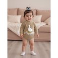 thumbnail image 4 of RUINIXCW Newborn Baby Girl Boy Silly Goose Outfit Knit Sweater Romper Infant Baby Girl Fall Winter Warm Sweaters Clothes Long Sleeve Letter Embroidery Bodysuit, 4 of 8