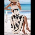 thumbnail image 4 of Vestido Bohemio con Cuello Cuadrado para Mujer, Informal, para y Verano, para Vacaciones en la Playa 2025 y Negro XL, 4 of 9