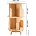 thumbnail image 3 of Tier Rotating Bookshelf 360° Revolving Bookcase Rotating Stackable Shelves Floor Standing Storage Wood Bookshelf Organizer Display Rack for Living Rooms Study Room Office Bedroom, 3 of 17