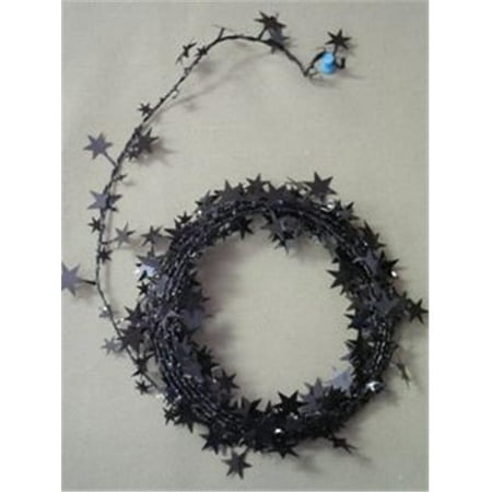 Party Deco 04907 25 ft. Black Star Wire Garland - Pack of 12