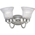 thumbnail image 3 of Fluted Glass Collection Two-Light Antique Bronze Clear Prismatic Glass Traditional Bath Vanity Light, 3 of 4