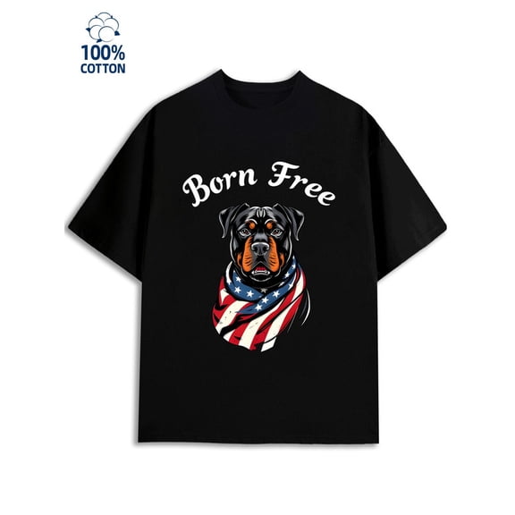 Rottweiler USA Tee mens 180G 100% Cotton black Funny Unisex Shirt Printed tshirts Retro Unisex Shirt Graphic tshirts Casual Unisex Shirt Cotton tshirts Original Unisex Shirt Crewneck tshirts