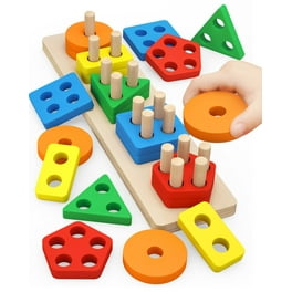 Montessori Educational Toys 4 in 1 for Toddlers 2 5 Years Color Shape Matching Sorting Blocks Walmart