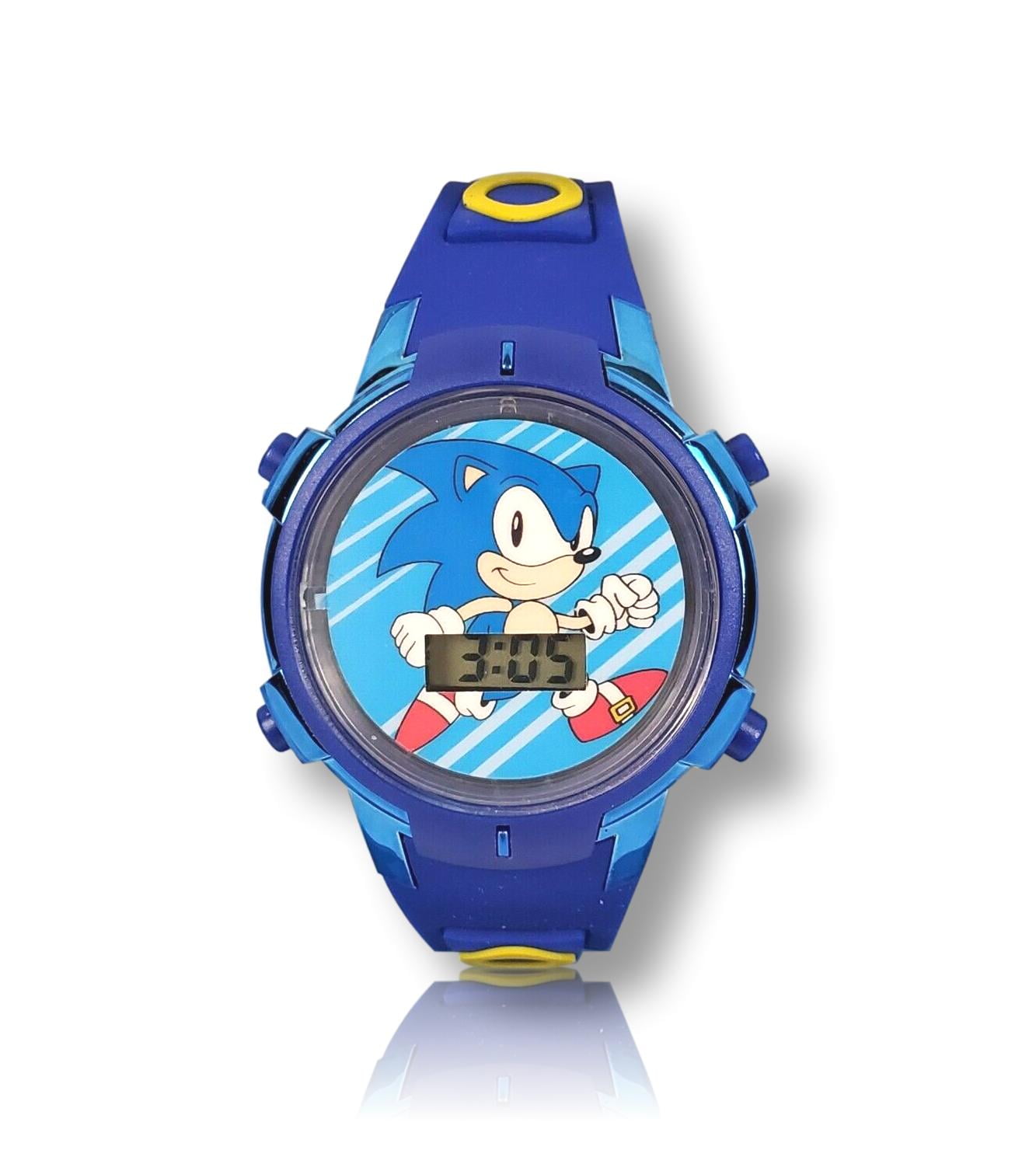 SEGA Sonic The Hedgehog Metallix Rotating Light Up LCD Unisex Children Watch - SNC4115WM