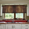thumbnail image 3 of Yayeee Kitchen Curtains Tier Set of 2 Light Filtering 57"x36" Over Sink Window Panels, Wood Grain, 3 of 7