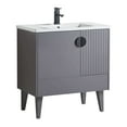 thumbnail image 1 of Fine Fixtures Collection Vénitienne - Meuble-Lavabo de Salle de Bain 30 Pouces Gris Roche Simple, Poignées Noires., 1 of 4