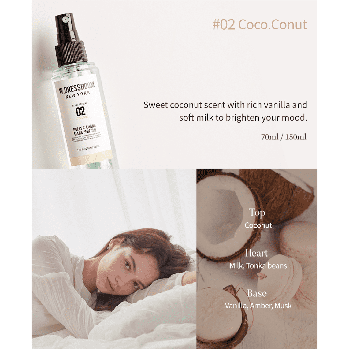 W.Dressroom No.02 CoCo.Conut Dress & Living Clear Perfume (2.36 oz)