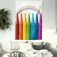 thumbnail image 3 of Crayon Tapestry, Digital Illustration of Colorful Painting Elements and Blurry Rainbow Nursery Themed, Wall Hanging for Bedroom Living Room Dorm Decor, 60W X 80L Inches, Multicolor, by Ambesonne, 3 of 5