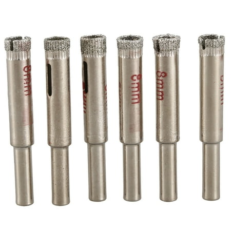 

6 Pcs 8mm Diamond Core Drill Bits Ceramic Tile Glass
