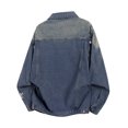 thumbnail image 4 of Lovzfmll Men's Denim Jacket Washed Distressed Notched Lapel Button Front Dark Blue, XL, 4 of 8