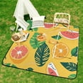 thumbnail image 6 of Tropical Fruits with Exotic Flavors Picnic Blanket Waterproof Outdoor Beach Blanket Hand-held Pad Suitable for Travel, Camping, Beach, Family Gatherings, 6 of 7