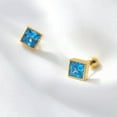 thumbnail image 6 of QQTDFG 925 Sterling Silver Square Blue CZ Screw Back Stud Earrings 6mm A1003-Silver, 6 of 6