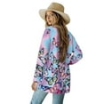 thumbnail image 2 of Garronmavis Lightweight Long Sleeve Cardigan Soft Drape Womens Fall Cardigan Jacket Plus Size Open Front Cardigan Sweatshirt for Women Beach Cover Up Peonies, 2 of 6