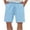 Light Blue, variant on Erwazi Mens Cotton Linen Shorts Casual Drawstring Bermuda Shorts Stretch Summer Beach Wear