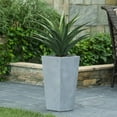 thumbnail image 2 of Stone Plant Pots, Large Planters for Indoor Outdoor Plants, 18.5" Tall Planter for Front Porch, Flower Pots, Planting Pot Used in Patio, Living Room, Macetas para Plantas Interior Elegantes, 2 of 10