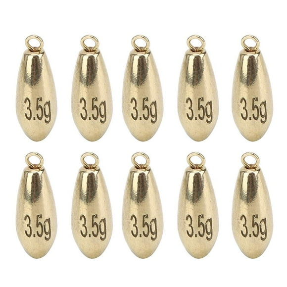 Greensen 10Pcs Portable Reusable Rotation Fishing Weights Sinkers Tackle Accessory Golden,Sinker Weight,Metal Fishing Weight