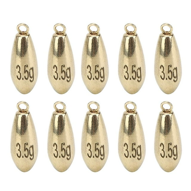 Greensen 10Pcs Portable Reusable Rotation Fishing Weights Sinkers Tackle Accessory Golden,Sinker Weight,Metal Fishing Weight