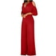 thumbnail image 1 of ICHUANYI Clearance Womens Fashion Wide Leg Pants Solid Short Sleeve V-Neck Tops Jumpsuits(Red, S) ICHUANYI WER2023081106850, 1 of 5