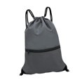 thumbnail image 2 of Mochila con cordón Yuyangstore para hombres y mujeres gris, 2 of 8