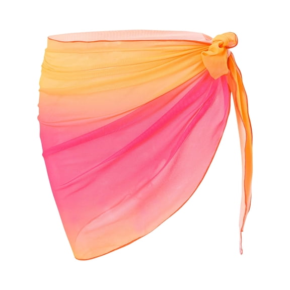 Delconic Sheer Chiffon Sarong Wrap Skirt Lightweight Beach Cover Up Semi Transparent Flowy Swimwear Accessory for Women