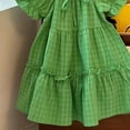 thumbnail image 5 of Casual Clothes for 𝐈𝐧fant Girls Summer Fashion Dress Fan Small Fresh Green Checkered Skirt Solid Party Home, 5 of 6