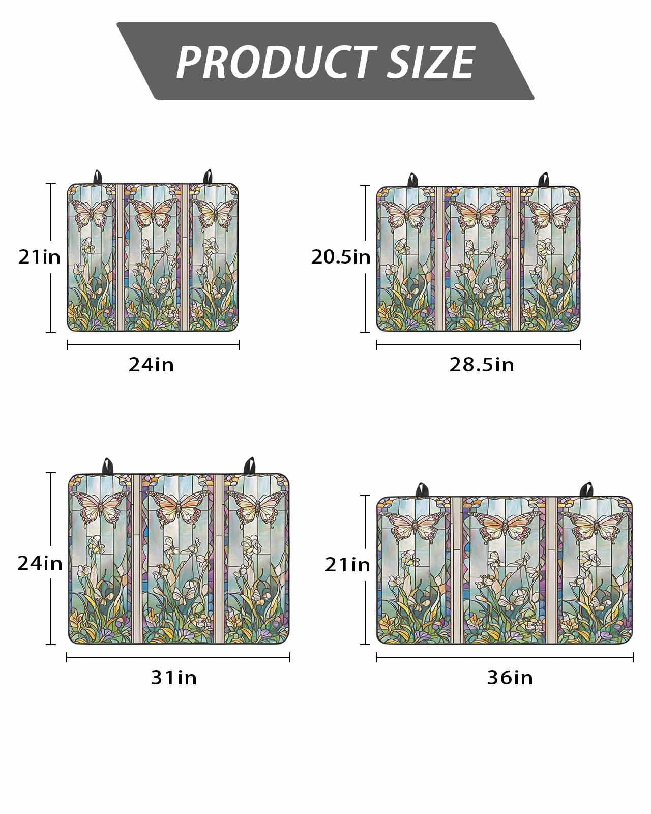Stove Top Covers for Electric Stove, Colorful Butterfly Glass Stovetop Cover Protector, Spring Botanical Summer Vintage Induction Cooktop Protector Oven Mat for Kitchen Countertop 24"x21"
