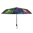 thumbnail image 2 of Compact Sun Umbrella Windproof Travel Umbrellas for Rain Strong Portable UV Protection Neon Flowers, 2 of 8