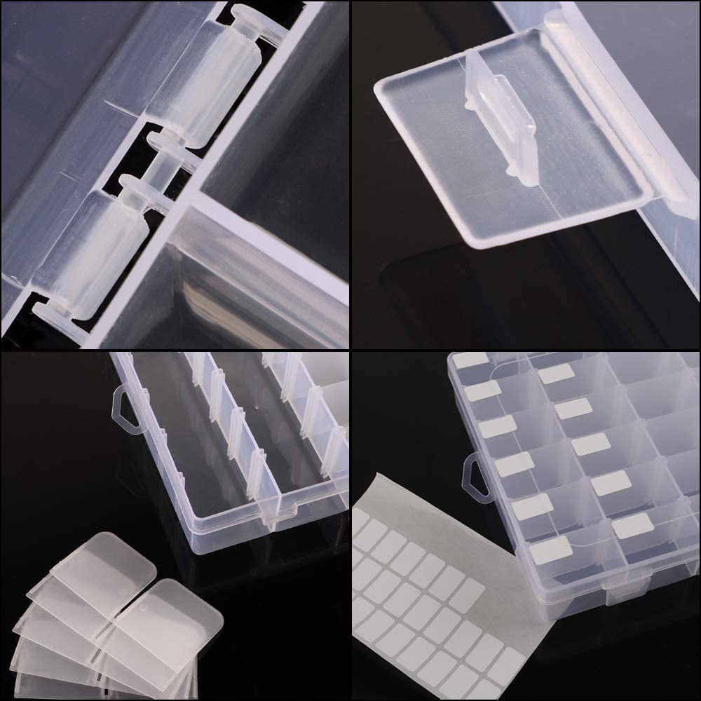 jippco Plastic 36 Removable Grid Slot Compartment Divider Jewelry Screw  Thread Needle Storage Box Container Organizer (