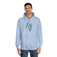 thumbnail image 3 of Effete Feline Claw Marks Scratch Unisex College Hoodie, 3 of 4