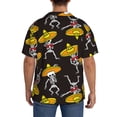 thumbnail image 7 of PAYOHTO Skeleton Dancing Hiphop Sombrero Mens Hawaiian Casual Short-sleeved Shirt Tropical Summer Beach Button Down Shirts, 7 of 7