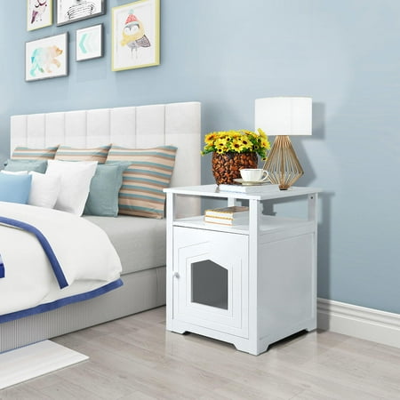Livingbasics Cat Furniture House Table De Nuit A Enclos Pour Litiere A Chat Walmart Canada